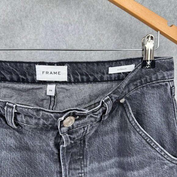 Frame Womens Le Slouch Utility Carpenter Double Front Jeans Size 26 Blackwater - Picture 8 of 16